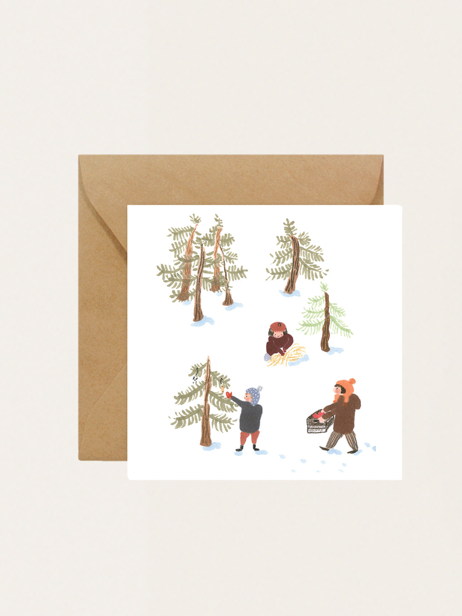 Kartka okolicznościowa - Święta - Las
