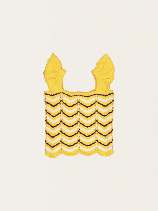 Dziergany top na ramiączkach Izia Zig Zag