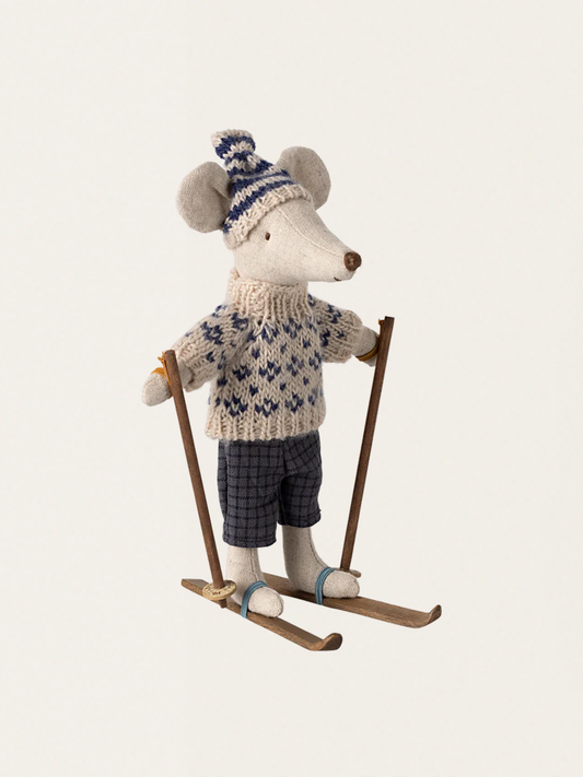 Myszka narciarka Winter Mouse with ski set Dad