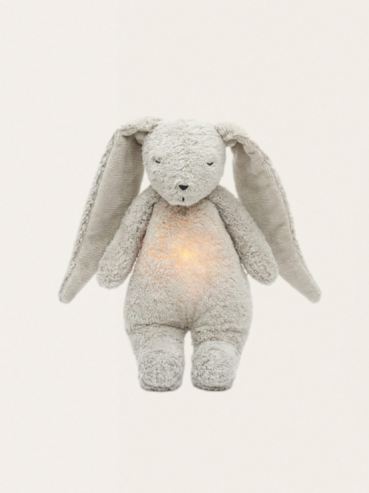 Szumiący króliczek Moonie Organic 2.0 z lampką nocną Gray