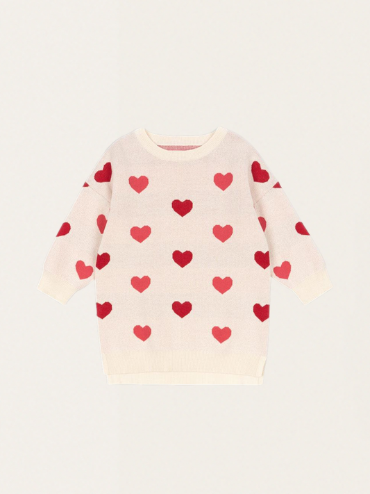 Dzianinowa sukienka Lapis Coeur Colore Duo Pink