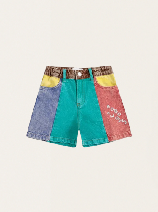 Krótkie spodenki denimowe Kids Color Block