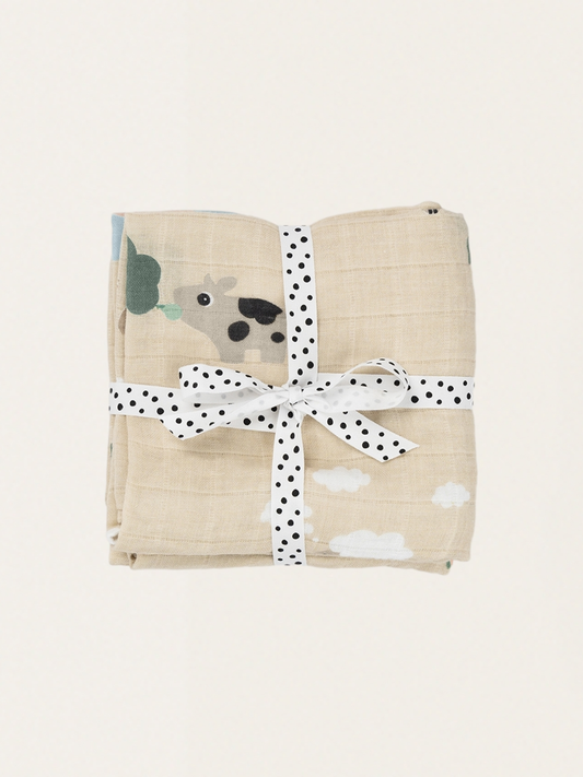 Bawełniane pieluszki 2szt. Tiny Farm Sand