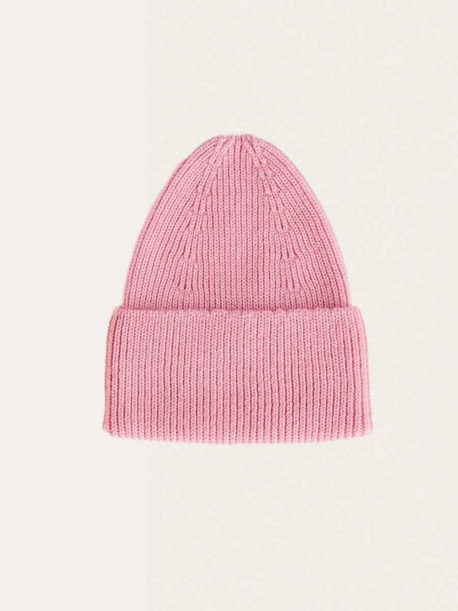 Prążkowana czapka z włoskiej wełny merino Fonzie Cotton Candy