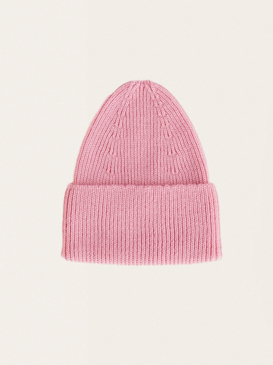 Prążkowana czapka z włoskiej wełny merino Fonzie Cotton Candy