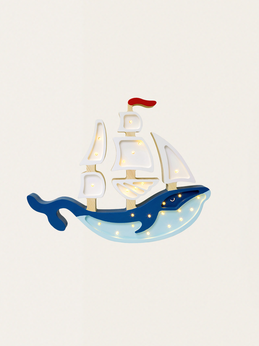 Lampka z litego drewna sosnowego - Statek