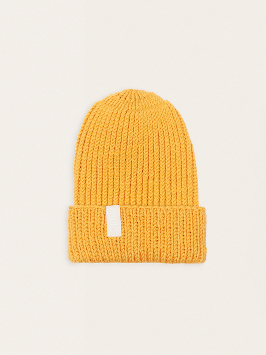 Mięsista czapka z wełny merino Warm Yellow