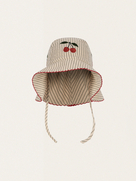 Kapelusz z szerokim rondem Ellie Tea Stripe