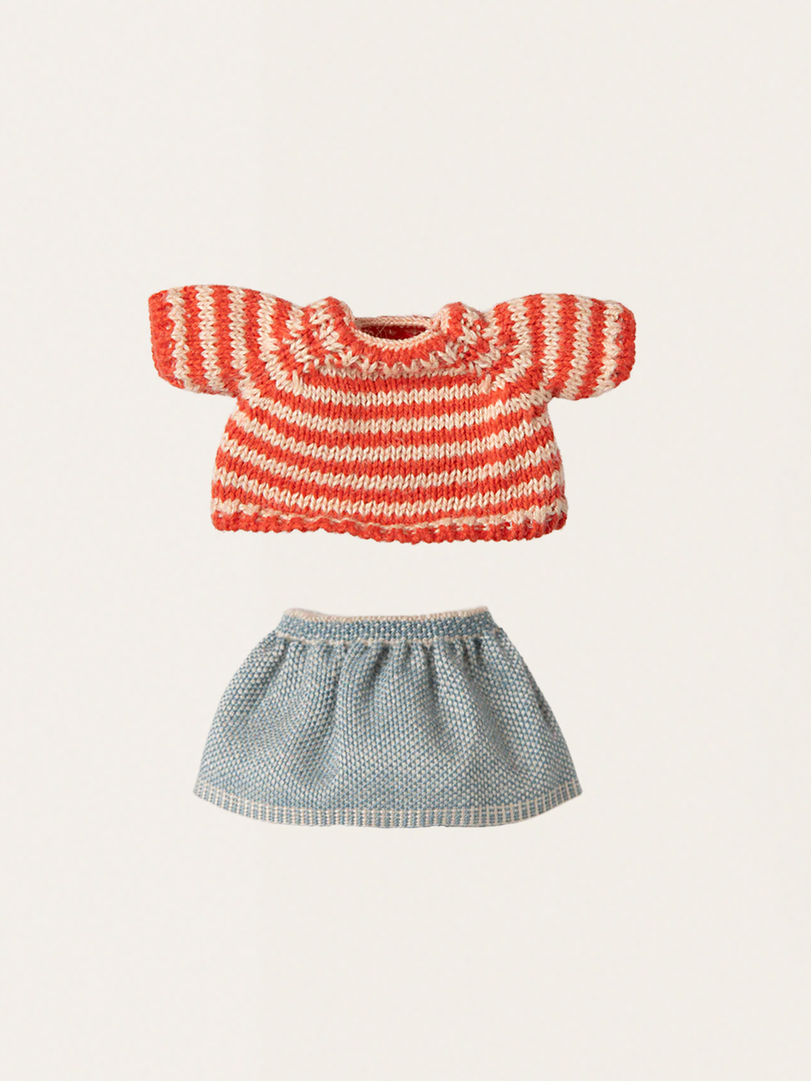 Ubranko dla myszki Maileg Big Sister Knitted sweater and skirt