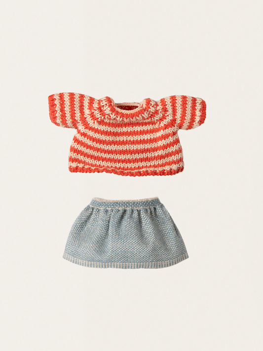 Ubranko dla myszki Maileg Big Sister Knitted sweater and skirt