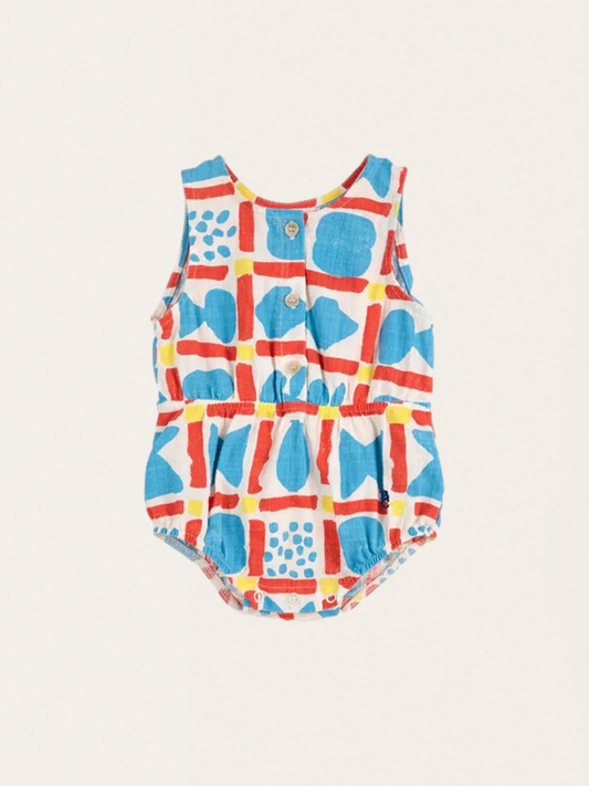 Bawełniany romper Baby Geometric Game all over