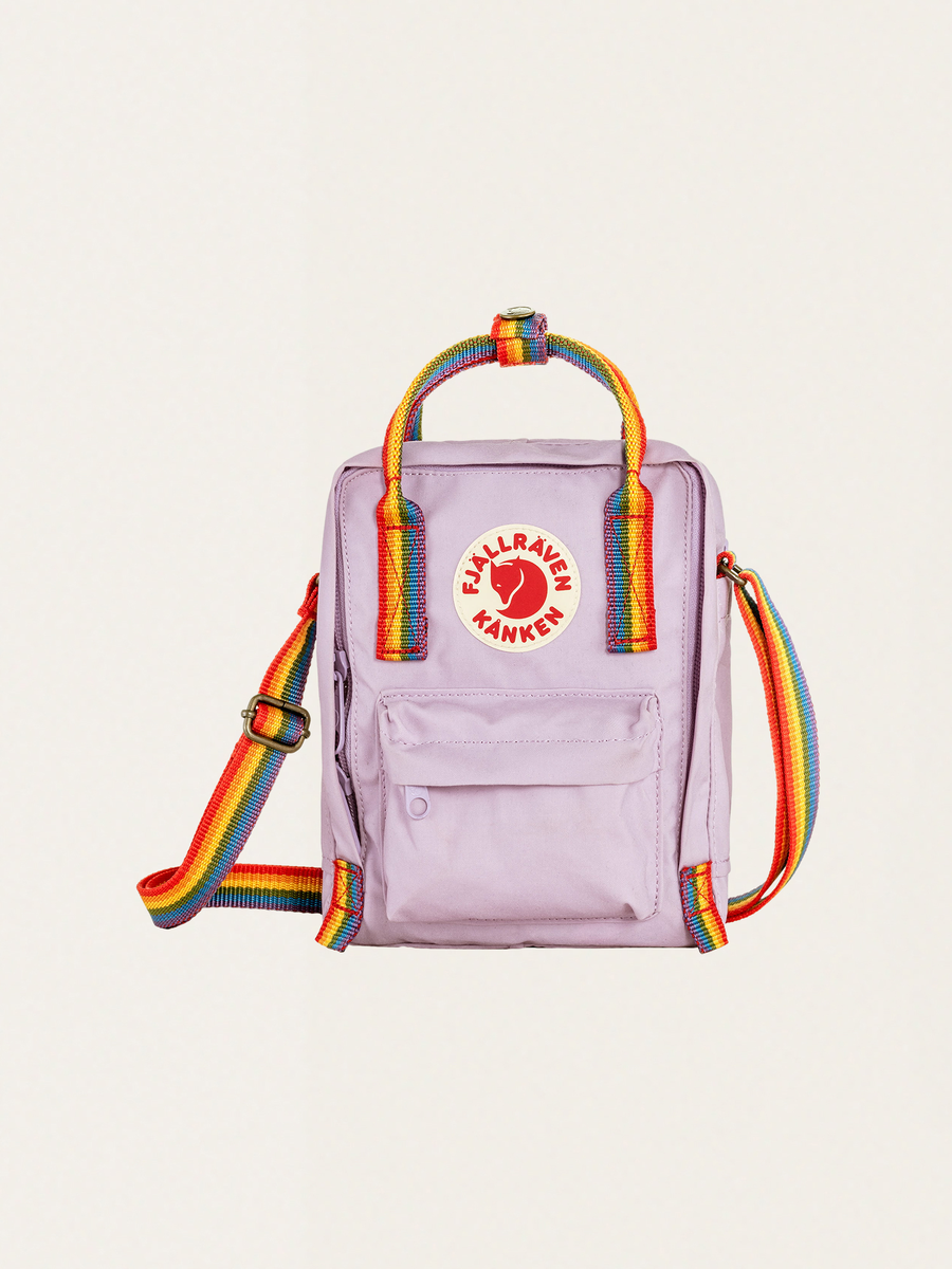 fjallraven kanken mini classic backpack purple rainbow pattern Kanken Fjallraven cross body bag – Kokosek