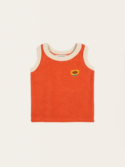 Bawełniany tank top Baby z miękkiej frotte Sunflower