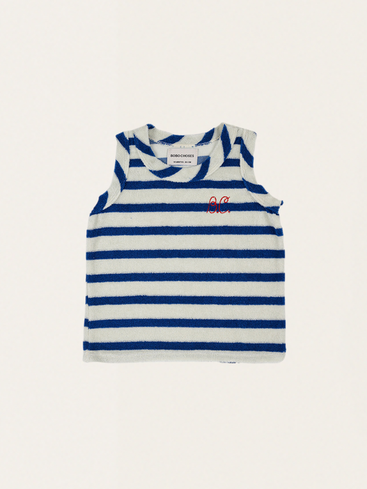 Koszulka na ramiączkach frotte Baby - Blue Stripes