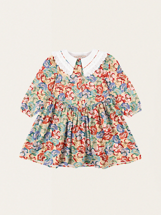 Bawełniana sukienka z kołnierzykiem La Rosa