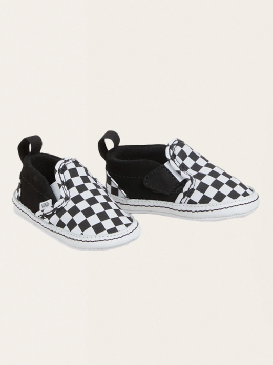 Miękkie buciki niemowlęce Slip-On V Crib Checkerboard Black