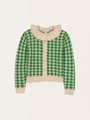 Kardigan Sara z wełny alpaki i merino Gingham Green