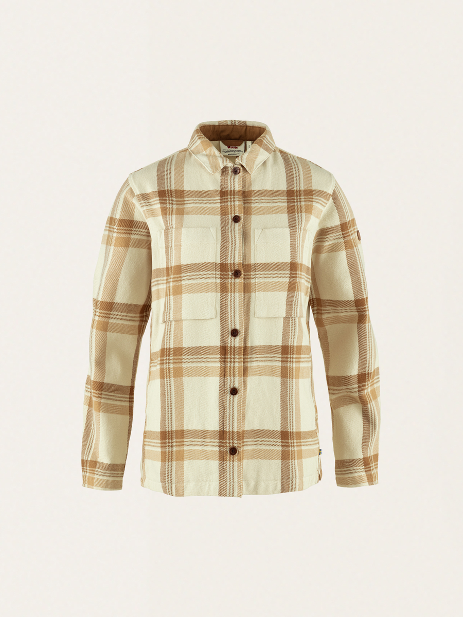 Koszula flanelowa oversize Singi Chalk white - Dune beige