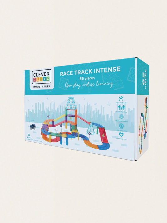 Klocki magnetyczne Cleverclixx - Race Track Intense 65 el.