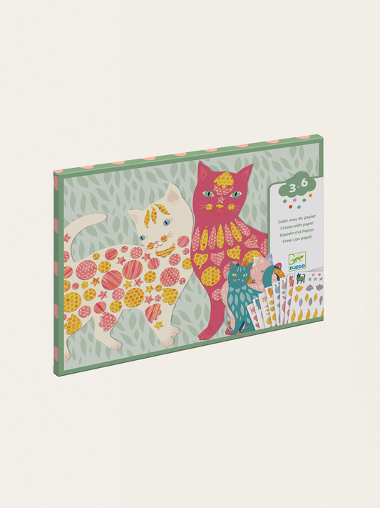 Zestaw artystyczny z naklejkami - Małe kotki