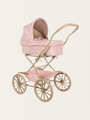 Wózek vintage dla lalek Doll Pram Powder Pink Check