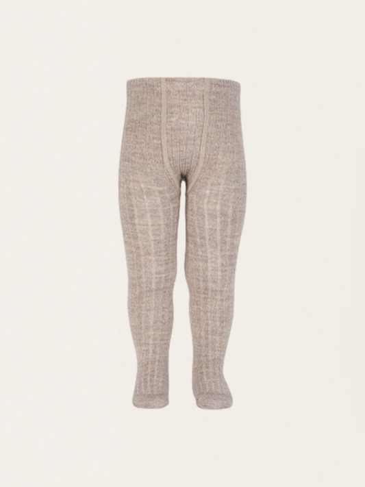 Prążkowane rajstopy z wełną merino