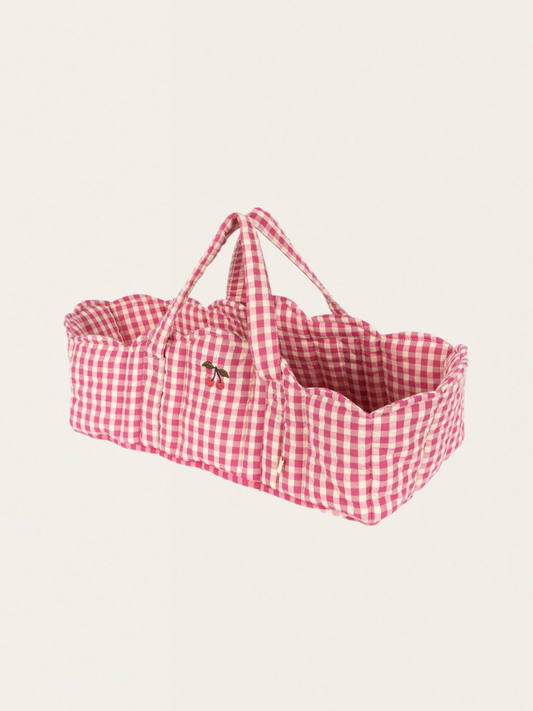 Bawełniane nosidełko dla lalek Bubblegum Check