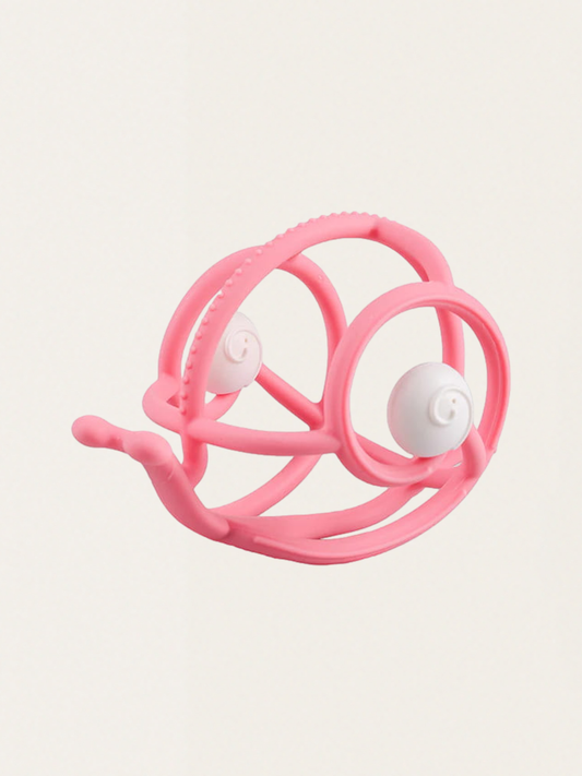 Pink Snail Teether with Rattle