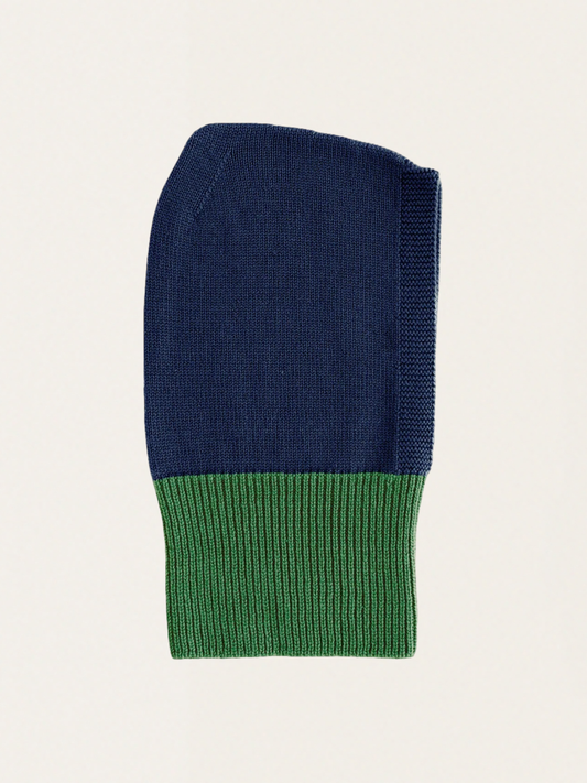 Bezszwowa kominiarka z włoskiej wełny merino Blue / Grass