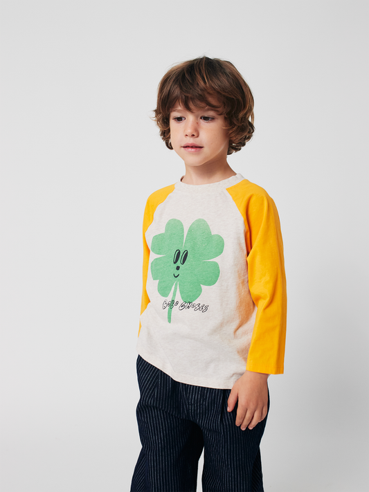 Bawełniany long sleeve z raglanowym rękawem Lucky Clover