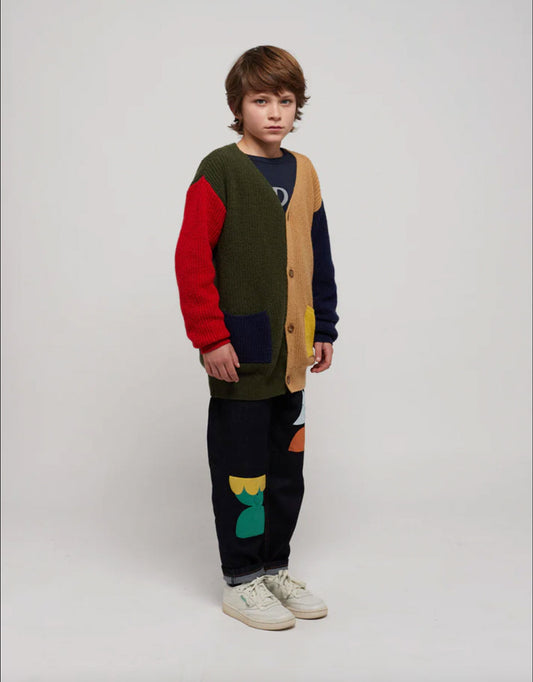 Rozpinany kardigan Kids - Color Block