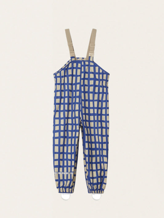 Wiatroszczelne spodnie przeciwdeszczowe - Plaid Cobalt