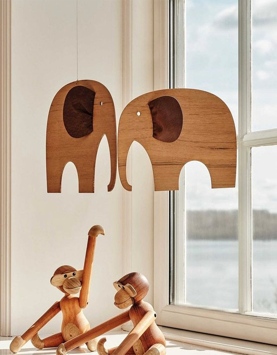 Drewniany mobil Elephants