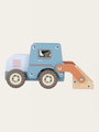 Drewniane autko z ludzikiem - Koparka