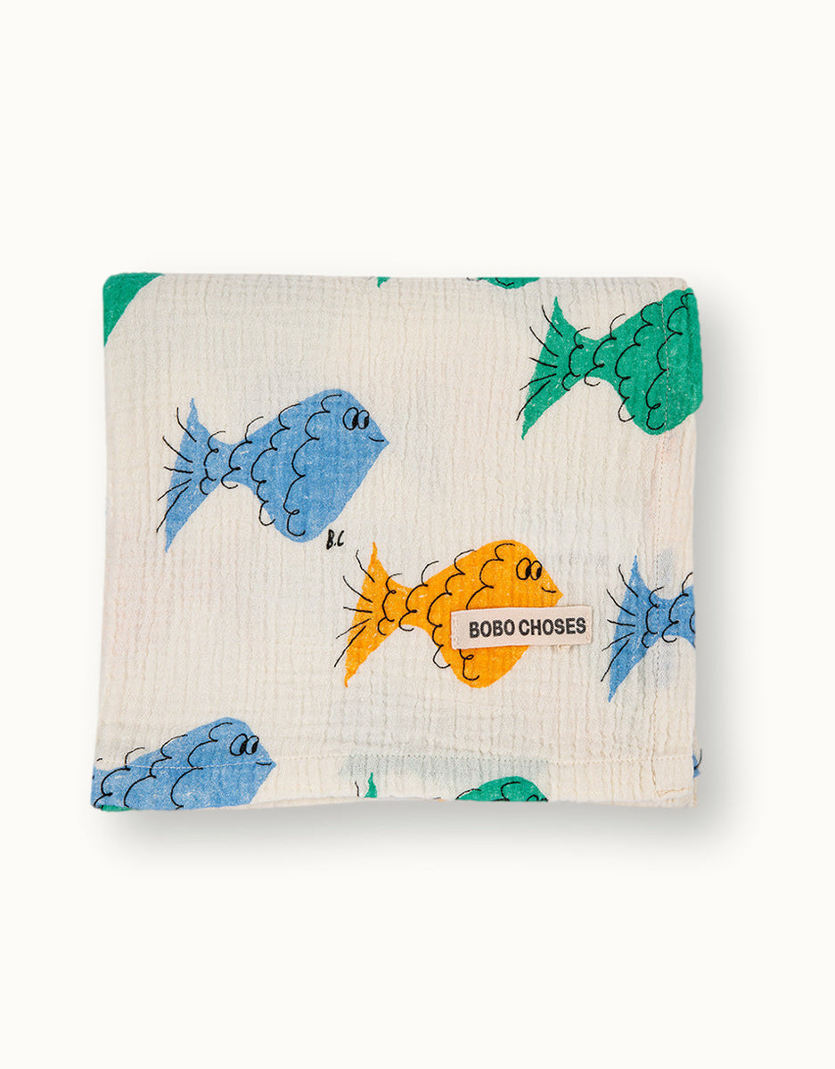 Otulacz muślinowy 90 x 100 cm Multicolor Fish