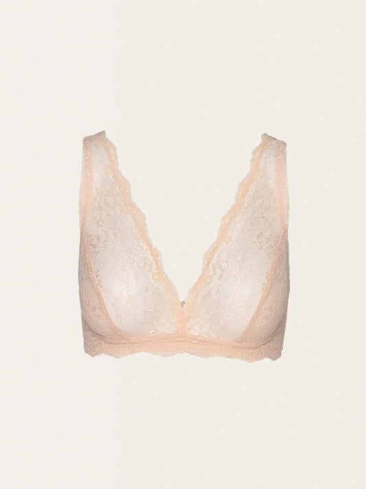 Szampańska braletka do karmienia z delikatnej koronki