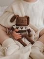 Ekologiczna przytulanka z alpaki Bunny dark mocha jaquard sweater