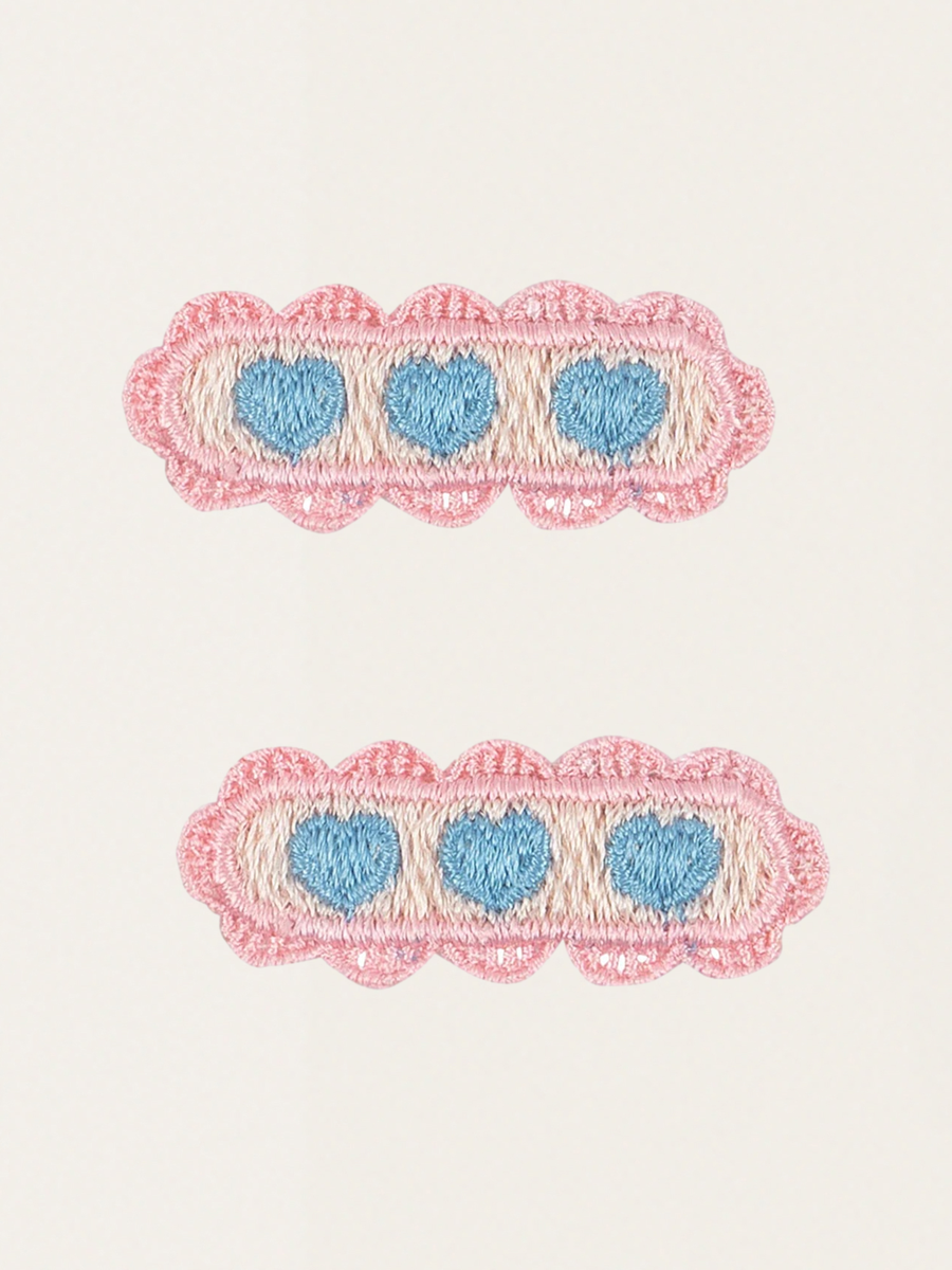 Spinki do włosów Heart Embroidery