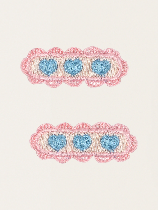 Spinki do włosów Heart Embroidery