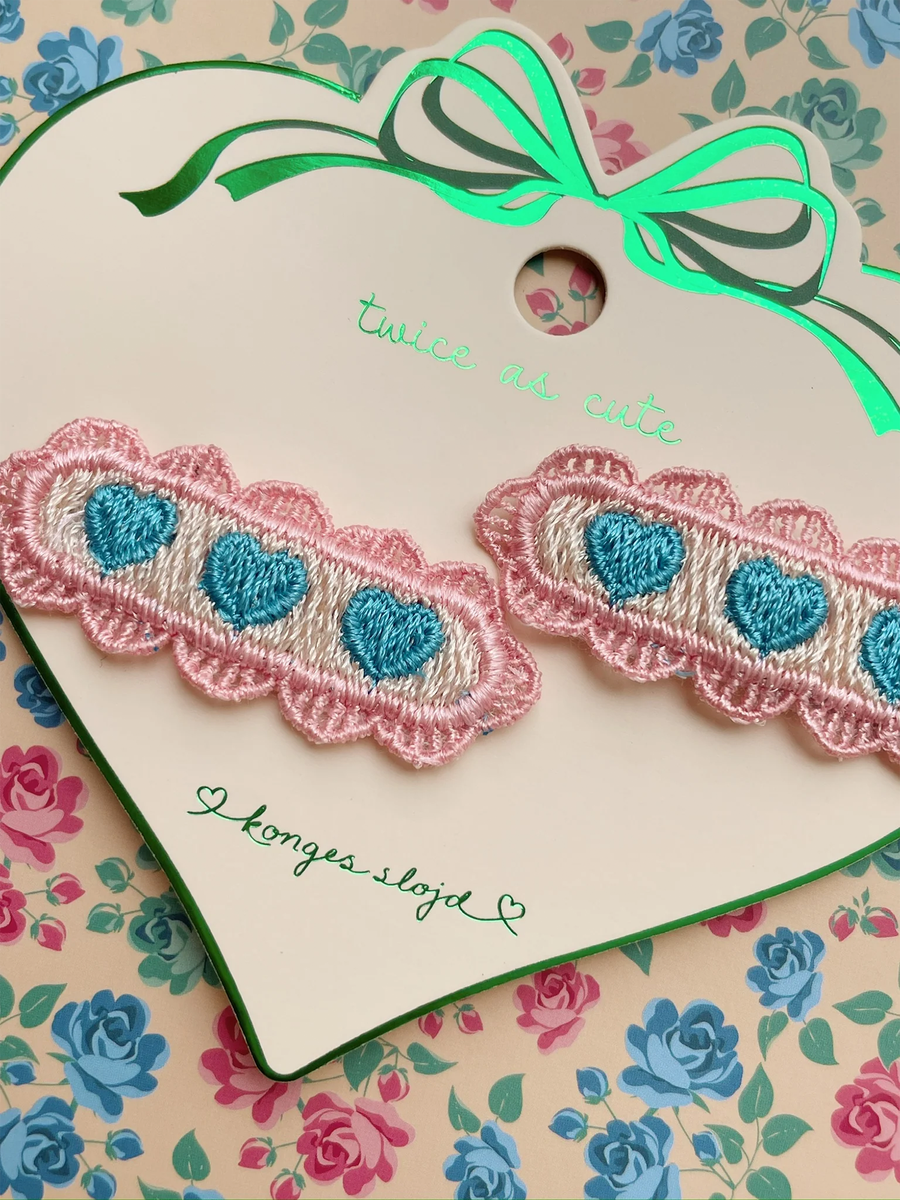 Spinki do włosów Heart Embroidery