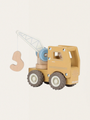Drewniane autko z ludzikiem - Ciężarówka z dźwigiem