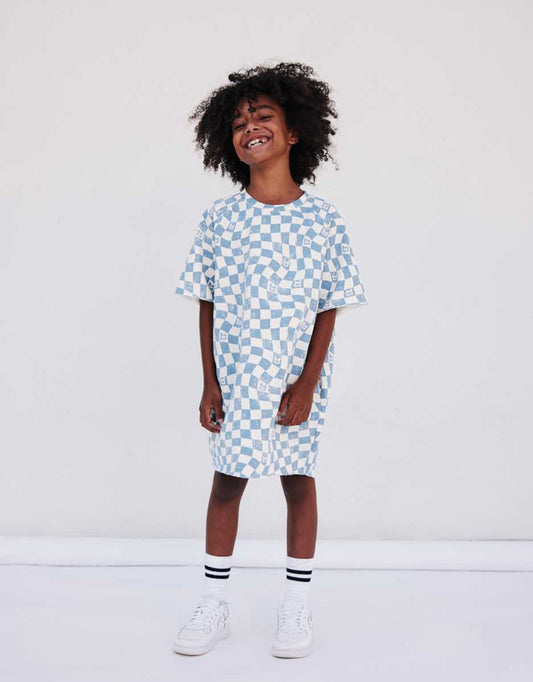 Bawełniana sukienka Checkered T-shirt dress