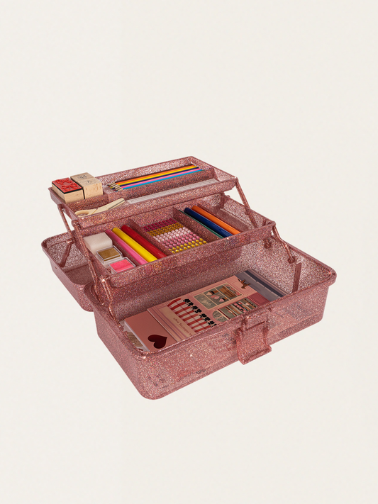 Zestaw art. plastycznych w kuferku Glitter Rose