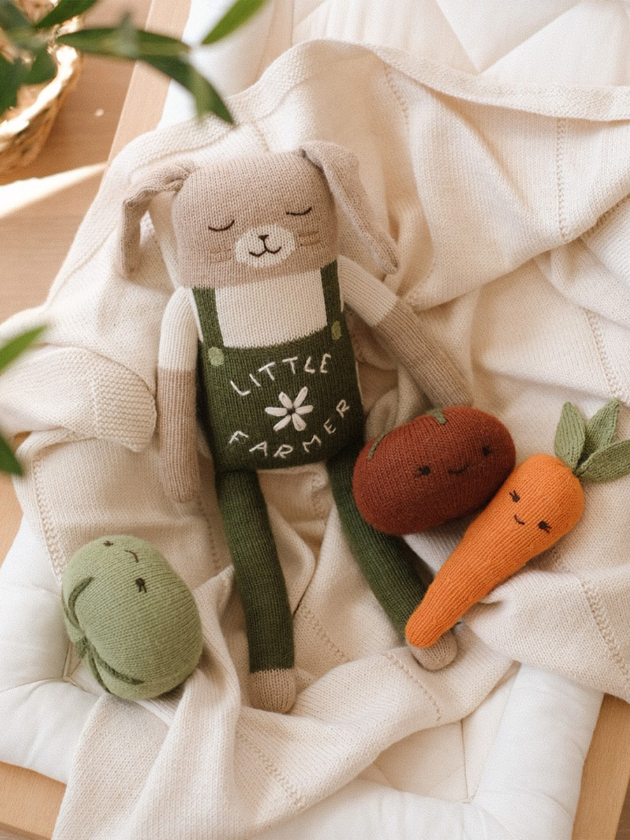 Grzechotka z wełny alpaki Tomato Green