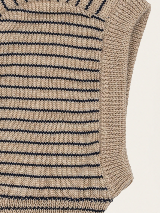 Kominiarka z wełny merino Louli Balaclava STRIPE BLUIE