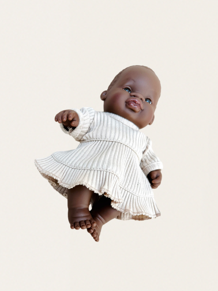 Sukienka prążkowana dla lalki Miniland 21 cm