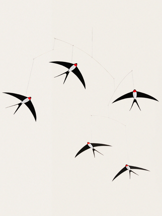 Kontrastowy mobil z jaskółkami Flying Swallows Five