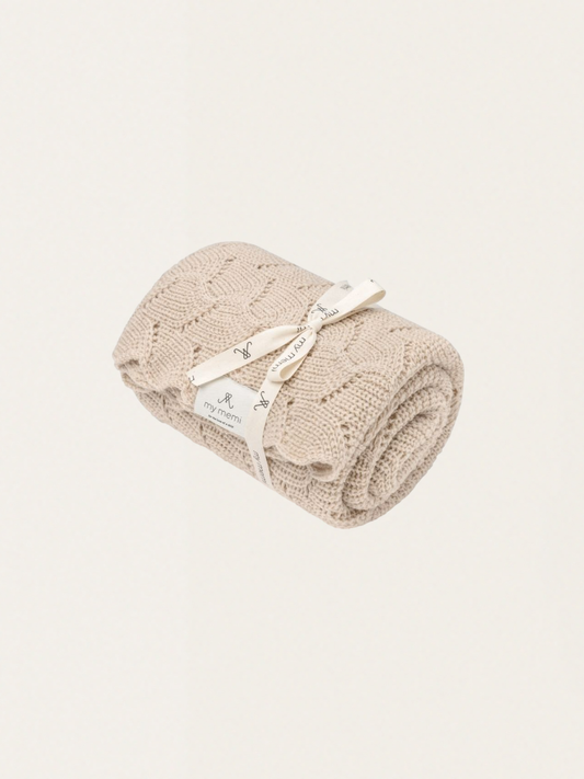 Otulacz z wełny merino My Memi - premium collection Warm Beige