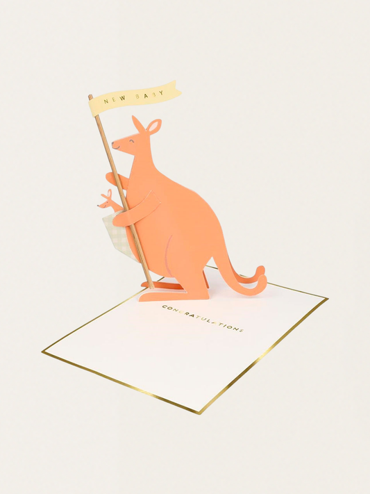 Kartka okolicznościowa 3D - Narodziny - Kangur