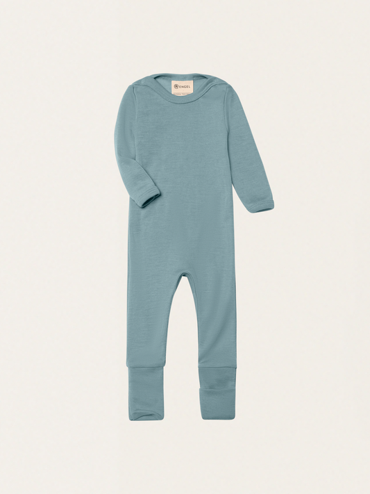 Śpioszki z wełny merino i jedwabiu Mountain Blue